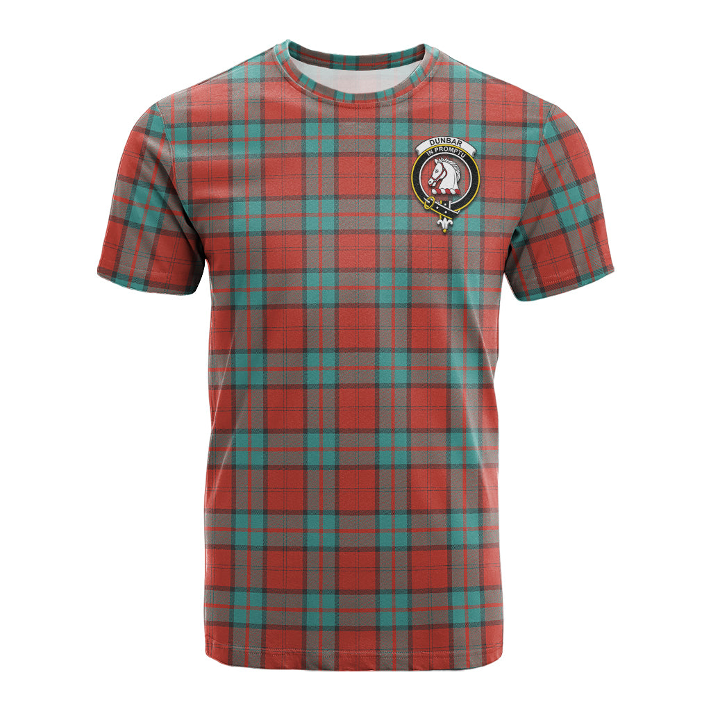 Dunbar Ancient Tartan T-Shirt with Family Crest - Tartan Vibes Clothing