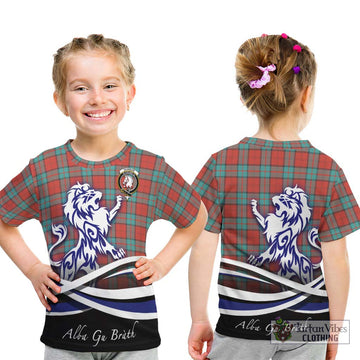 Dunbar Ancient Tartan Kid T-Shirt with Alba Gu Brath Regal Lion Emblem