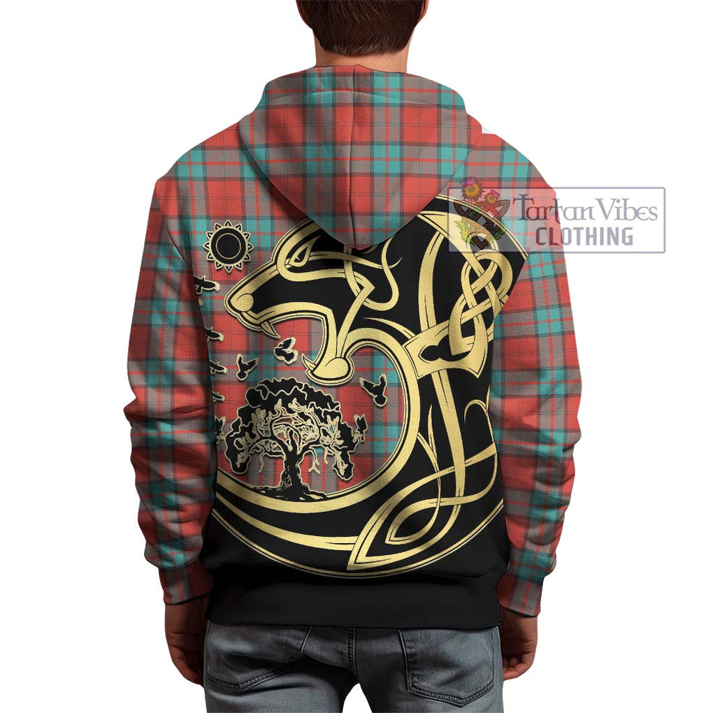 Dunbar Ancient Tartan Hoodie with Family Crest Celtic Wolf Style - Tartan Vibes Clothing