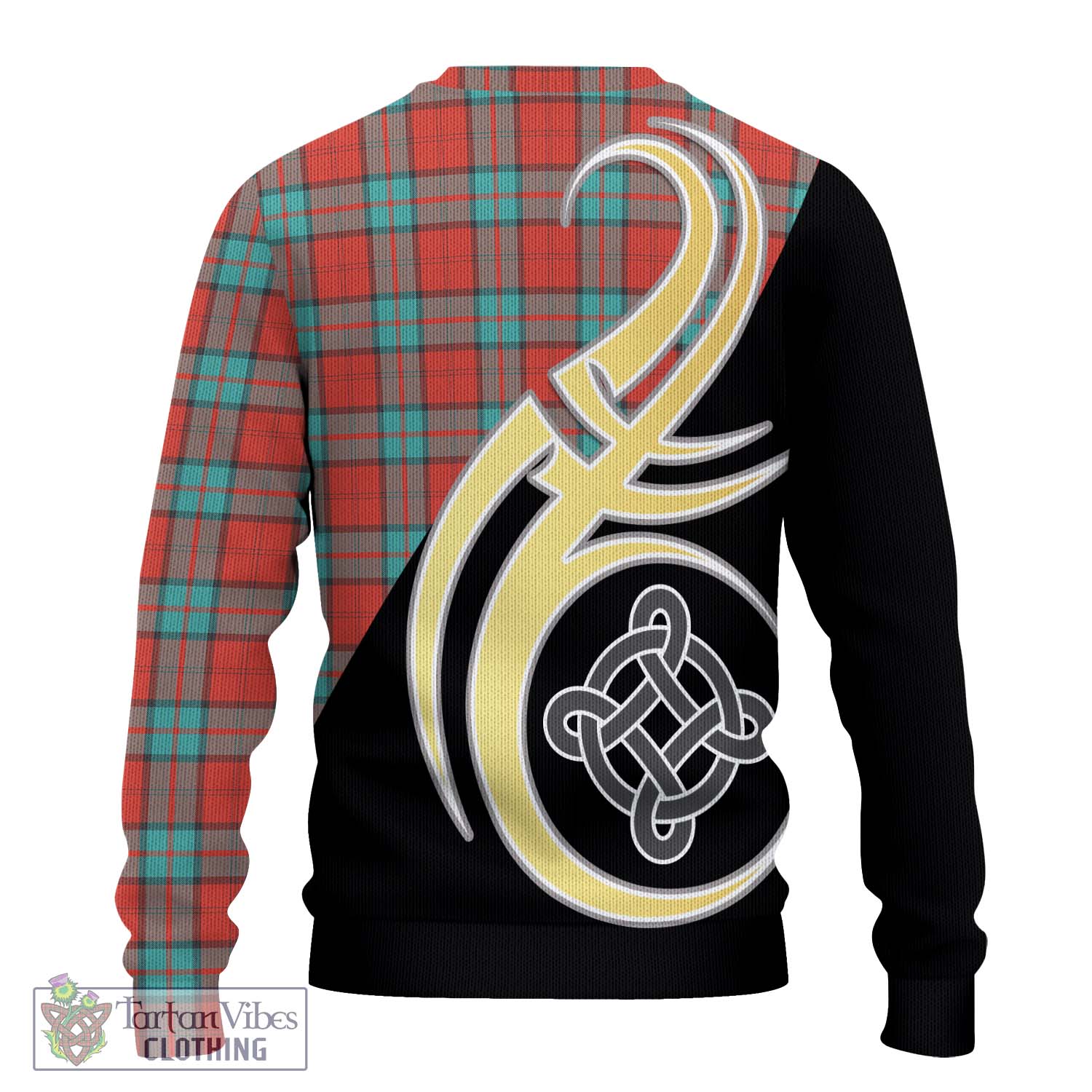 Dunbar Ancient Tartan Knitted Sweater with Family Crest and Celtic Symbol Style - Tartan Vibes Clothing