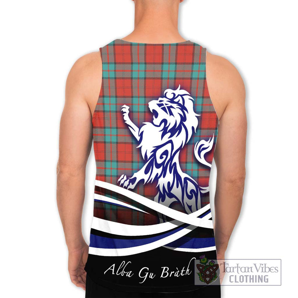 Dunbar Ancient Tartan Men's Tank Top with Alba Gu Brath Regal Lion Emblem - Tartanvibesclothing Shop