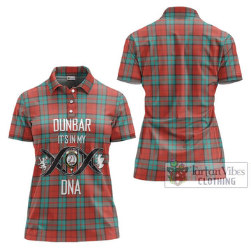 Dunbar Ancient Tartan Women's Polo Shirt with Family Crest DNA In Me Style