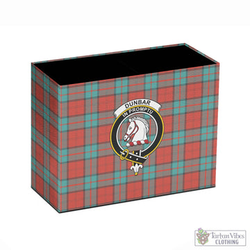 Dunbar Ancient Tartan Pen Holder with Family Crest