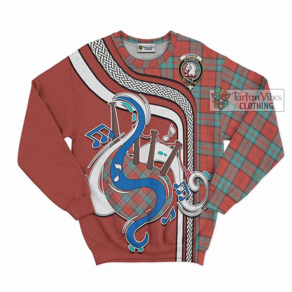 Dunbar Ancient Tartan Sweatshirt with Epic Bagpipe Style - Tartanvibesclothing Shop