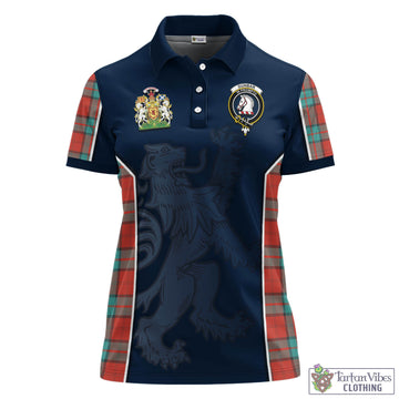 Dunbar Ancient Tartan Women's Polo Shirt with Family Crest and Lion Rampant Vibes Sport Style