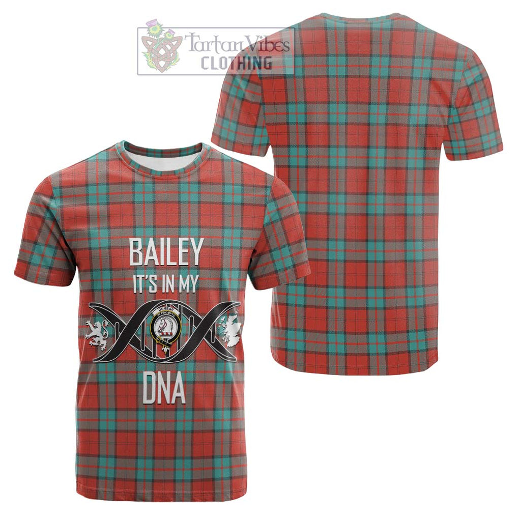 Tartan Vibes Clothing Dunbar Ancient Tartan Cotton T-shirt with Family Crest DNA In Me Style