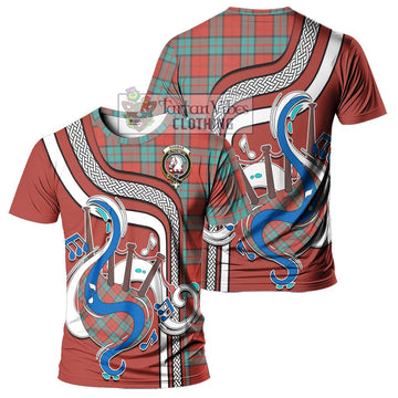 Dunbar Ancient Tartan T-Shirt with Epic Bagpipe Style