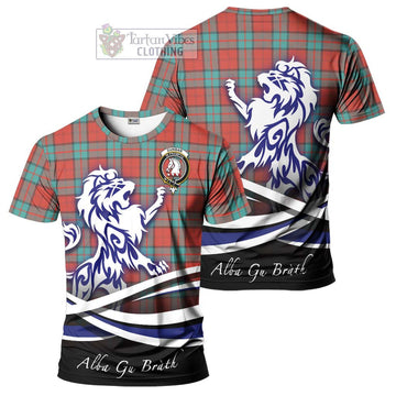 Dunbar Ancient Tartan Cotton T-shirt with Alba Gu Brath Regal Lion Emblem