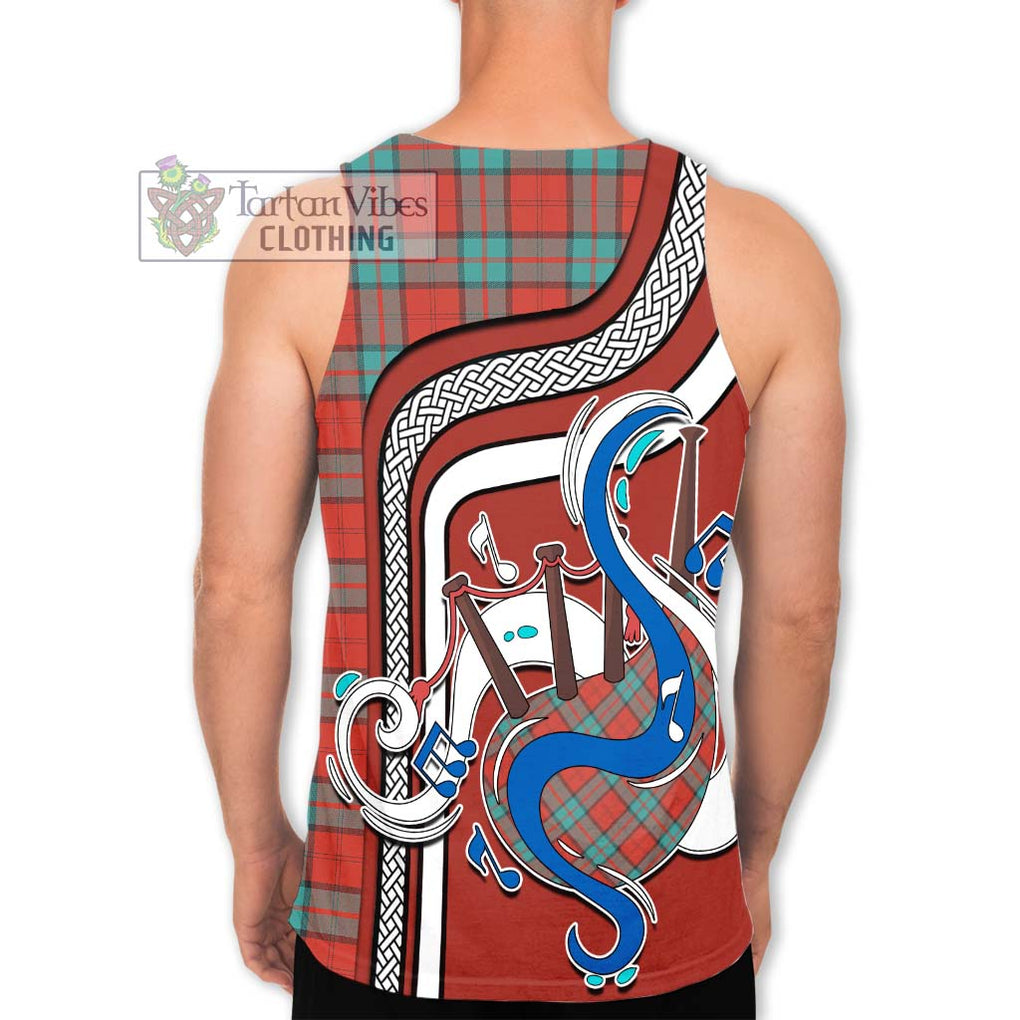 Dunbar Ancient Tartan Men's Tank Top with Epic Bagpipe Style - Tartanvibesclothing Shop