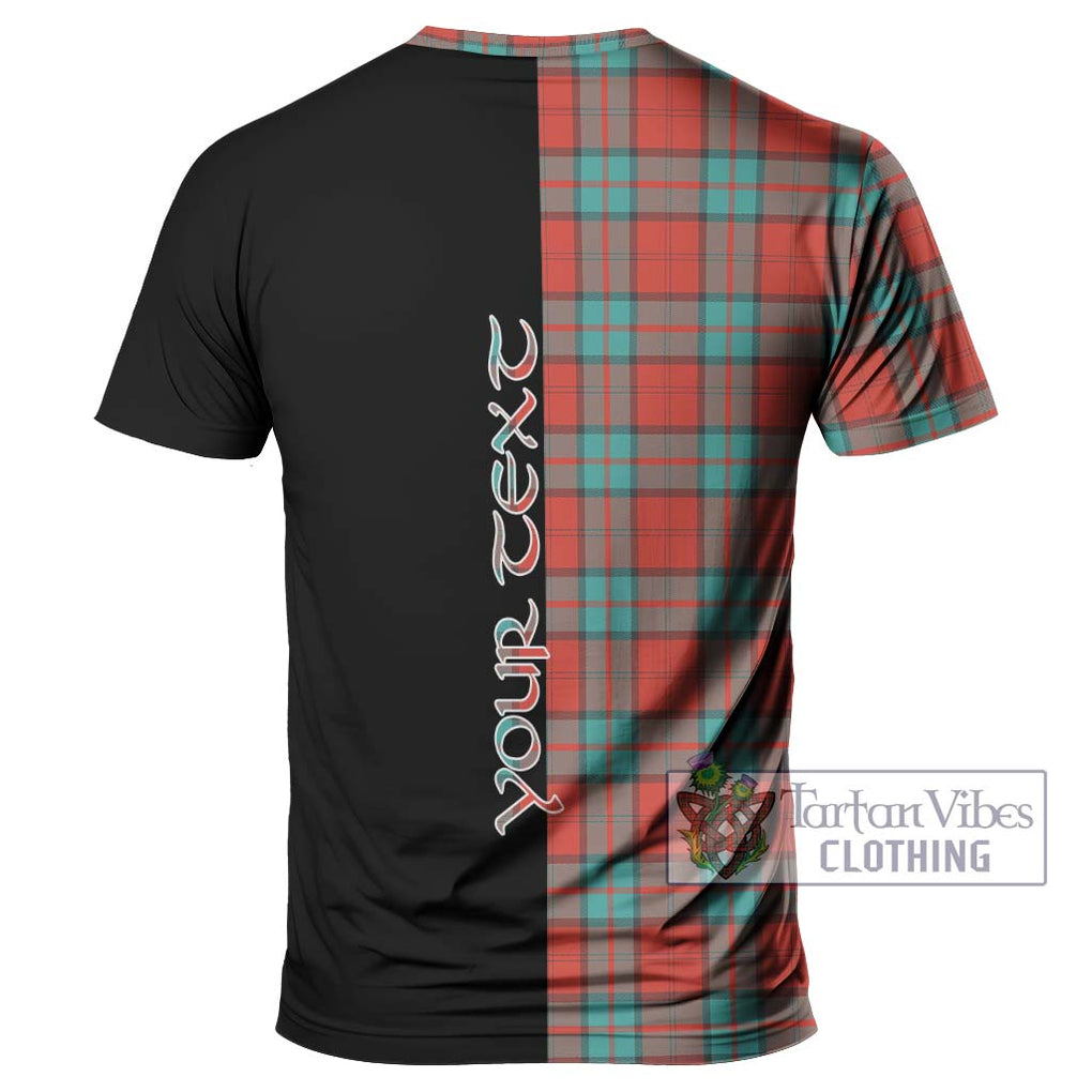 Dunbar Ancient Tartan T-Shirt with Family Crest and Half Of Me Style - Tartanvibesclothing Shop