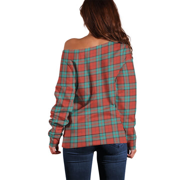 Dunbar Ancient Tartan Off Shoulder Women Sweater with Family Crest