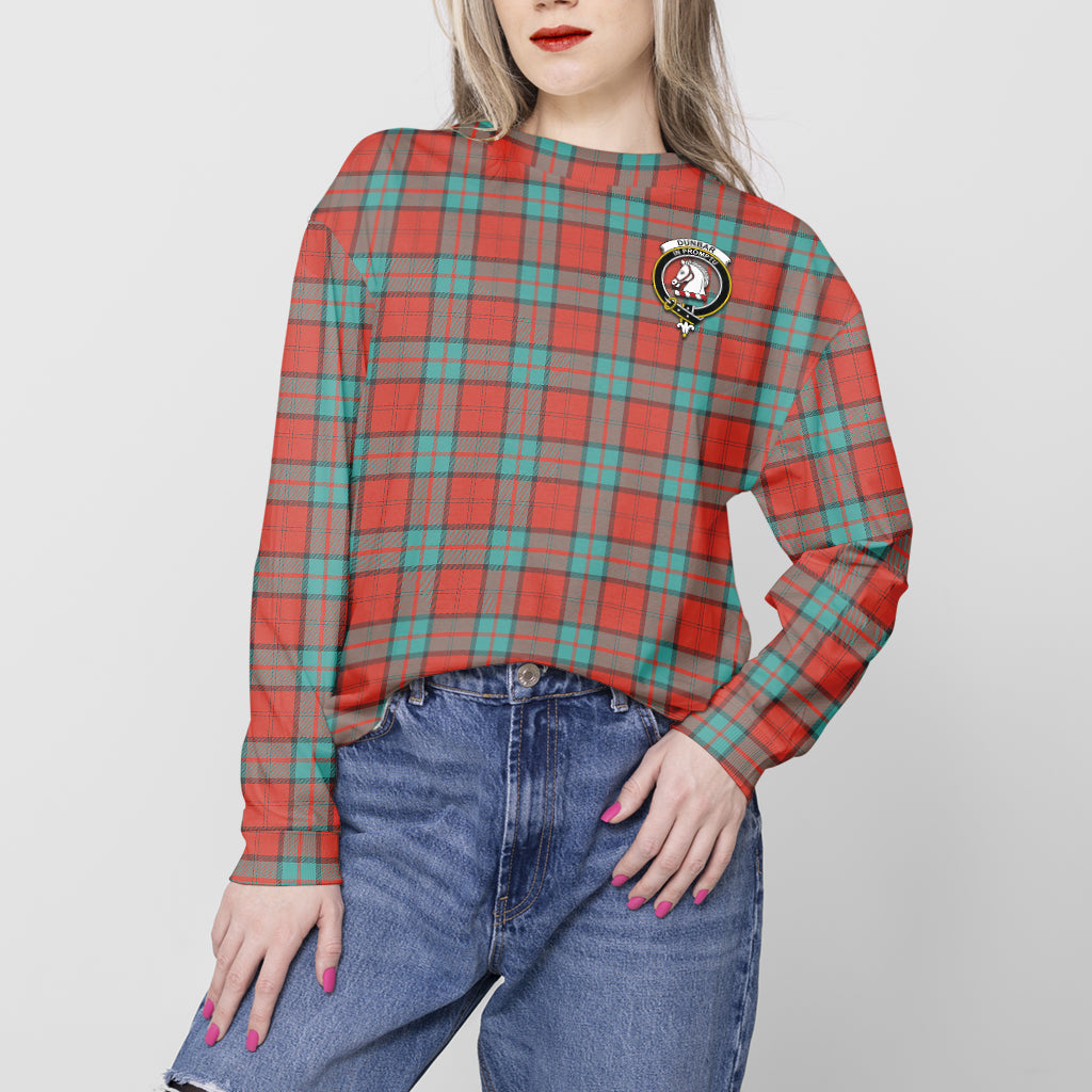 Dunbar Ancient Tartan Sweatshirt with Family Crest - Tartan Vibes Clothing