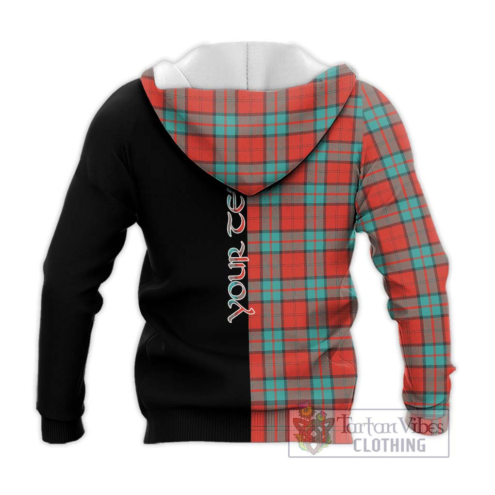 Dunbar Ancient Tartan Knitted Hoodie with Family Crest and Half Of Me Style - Tartanvibesclothing Shop