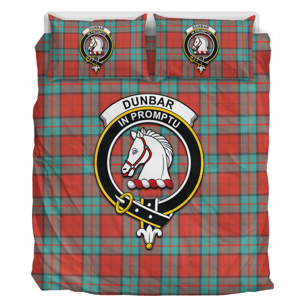 Dunbar Ancient Tartan Bedding Set with Family Crest - Tartan Vibes Clothing