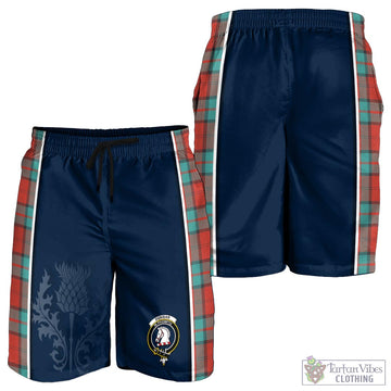 Dunbar Ancient Tartan Men's Shorts with Family Crest and Scottish Thistle Vibes Sport Style