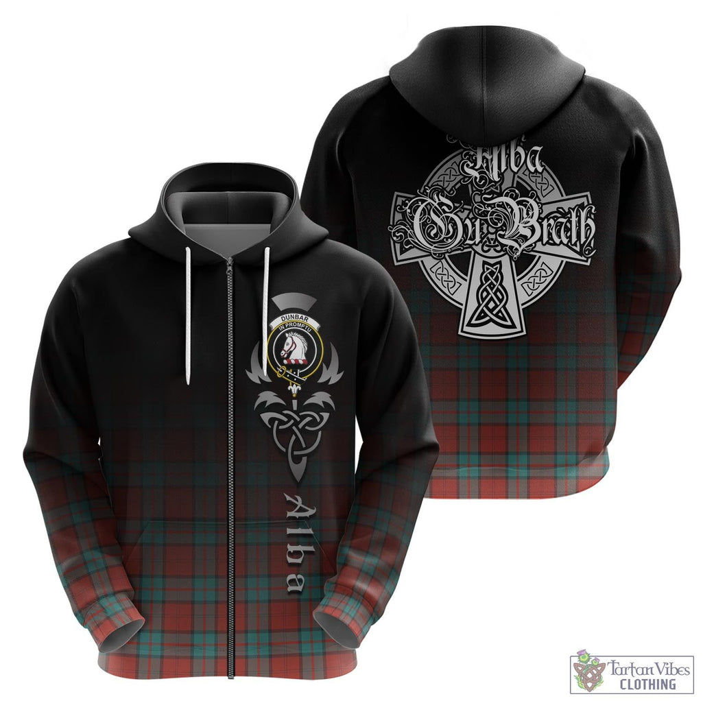 Tartan Vibes Clothing Dunbar Ancient Tartan Hoodie Featuring Alba Gu Brath Family Crest Celtic Inspired