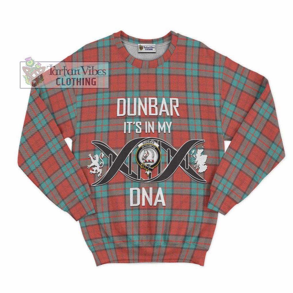 Dunbar Ancient Tartan Sweatshirt with Family Crest DNA In Me Style - Tartanvibesclothing Shop