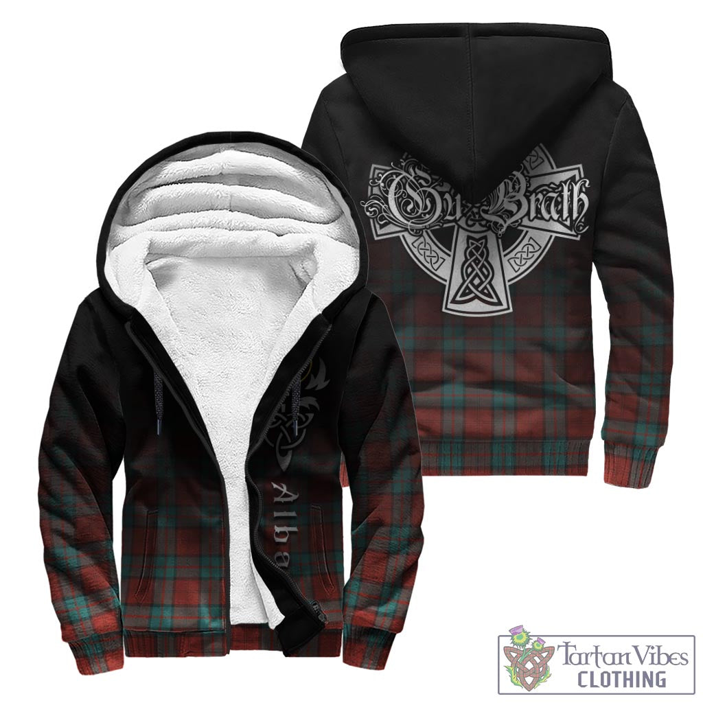 Tartan Vibes Clothing Dunbar Ancient Tartan Sherpa Hoodie Featuring Alba Gu Brath Family Crest Celtic Inspired