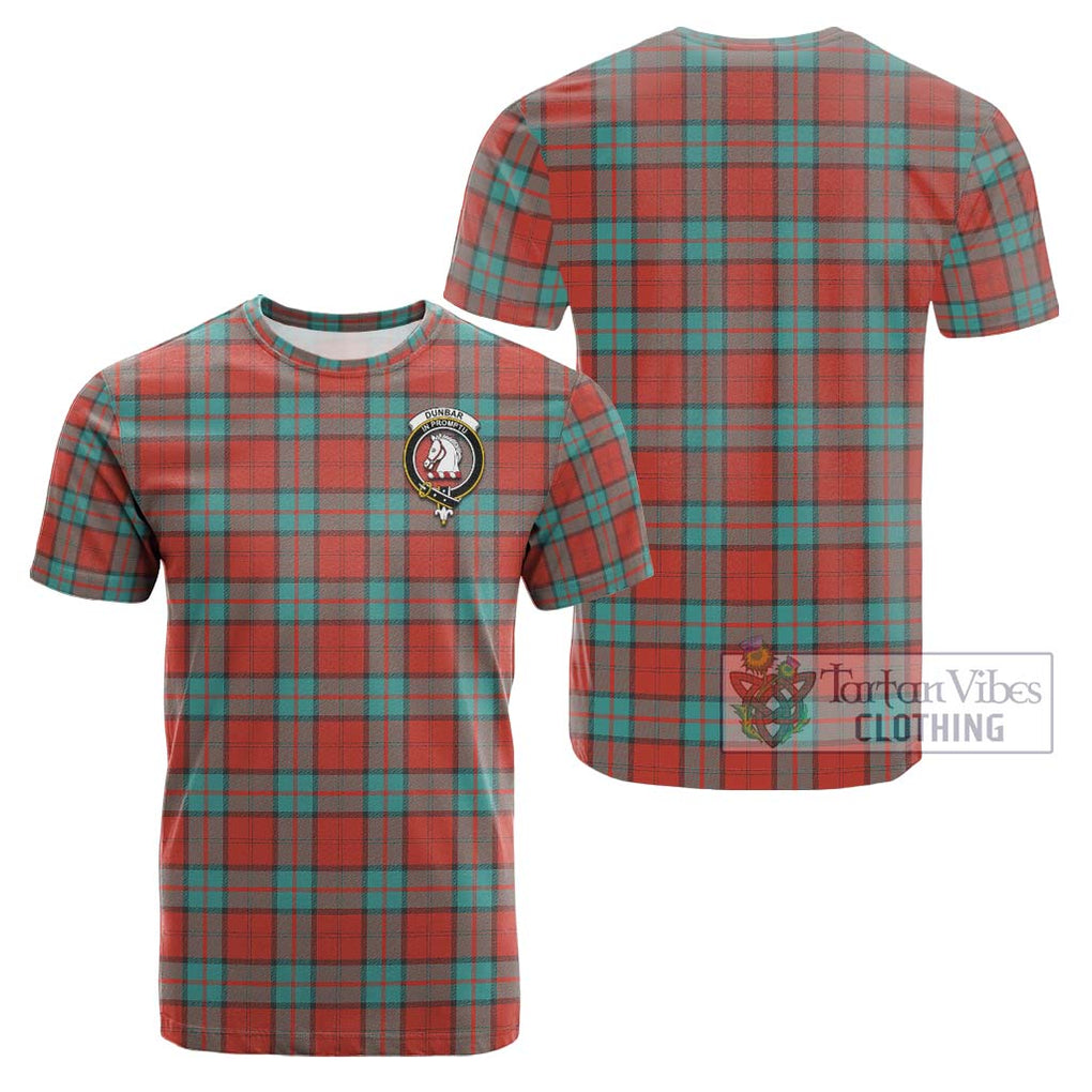 Dunbar Ancient Tartan Cotton T-Shirt with Family Crest Kid's Shirt - Tartanvibesclothing Shop