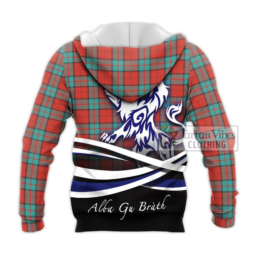 Dunbar Ancient Tartan Knitted Hoodie with Alba Gu Brath Regal Lion Emblem - Tartanvibesclothing Shop