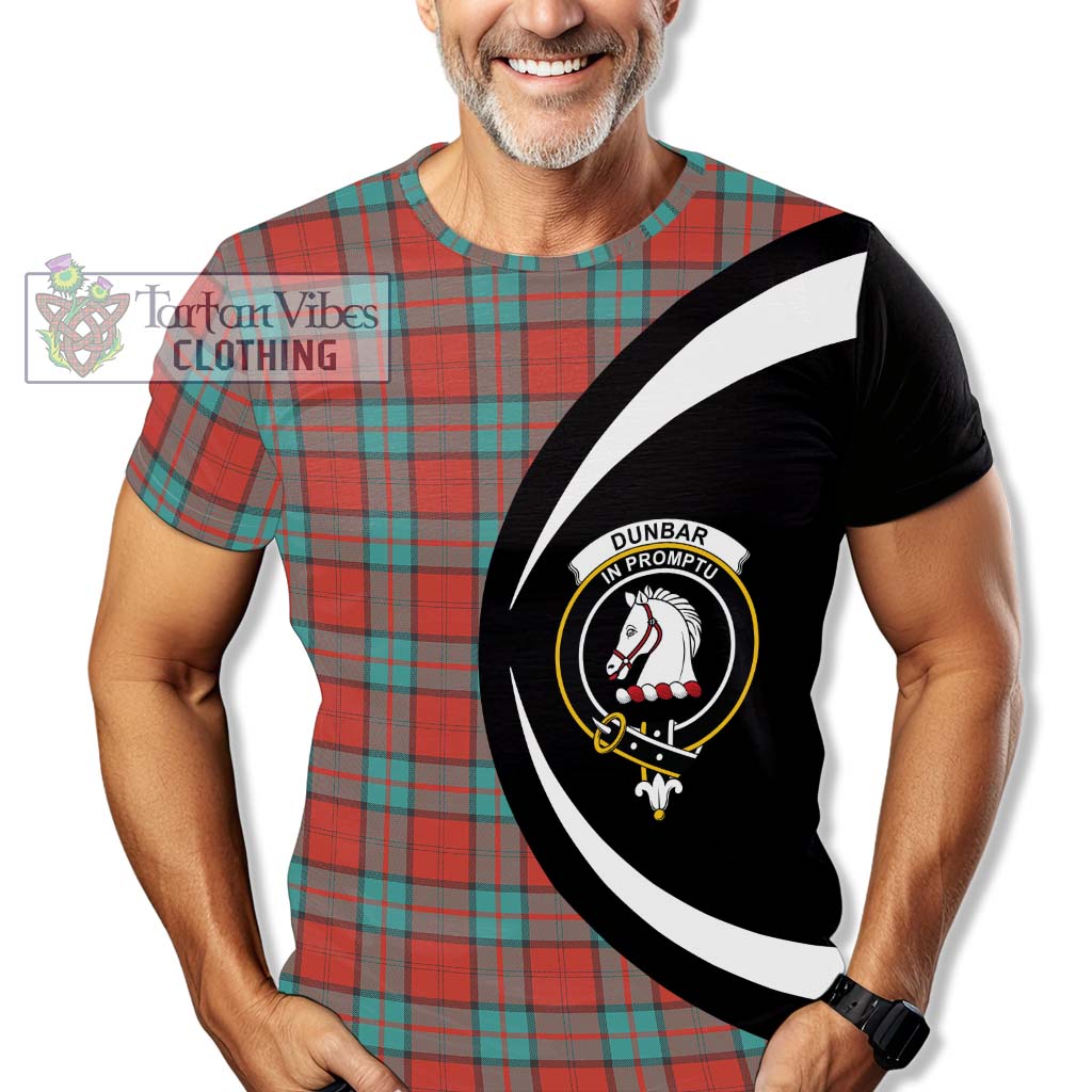 Tartan Vibes Clothing Dunbar Ancient Tartan T-Shirt with Family Crest Circle Style