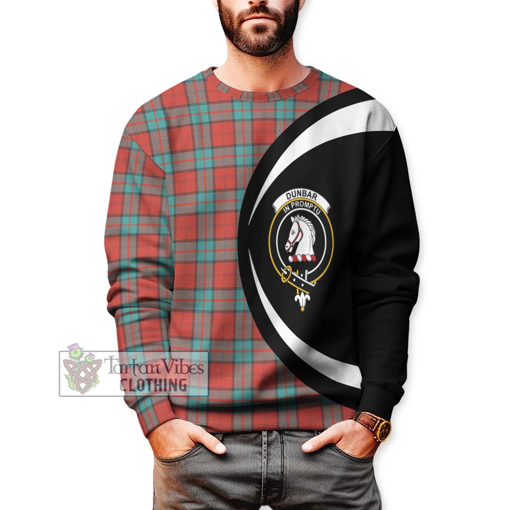 Dunbar Ancient Tartan Sweatshirt with Family Crest Circle Style - Tartan Vibes Clothing