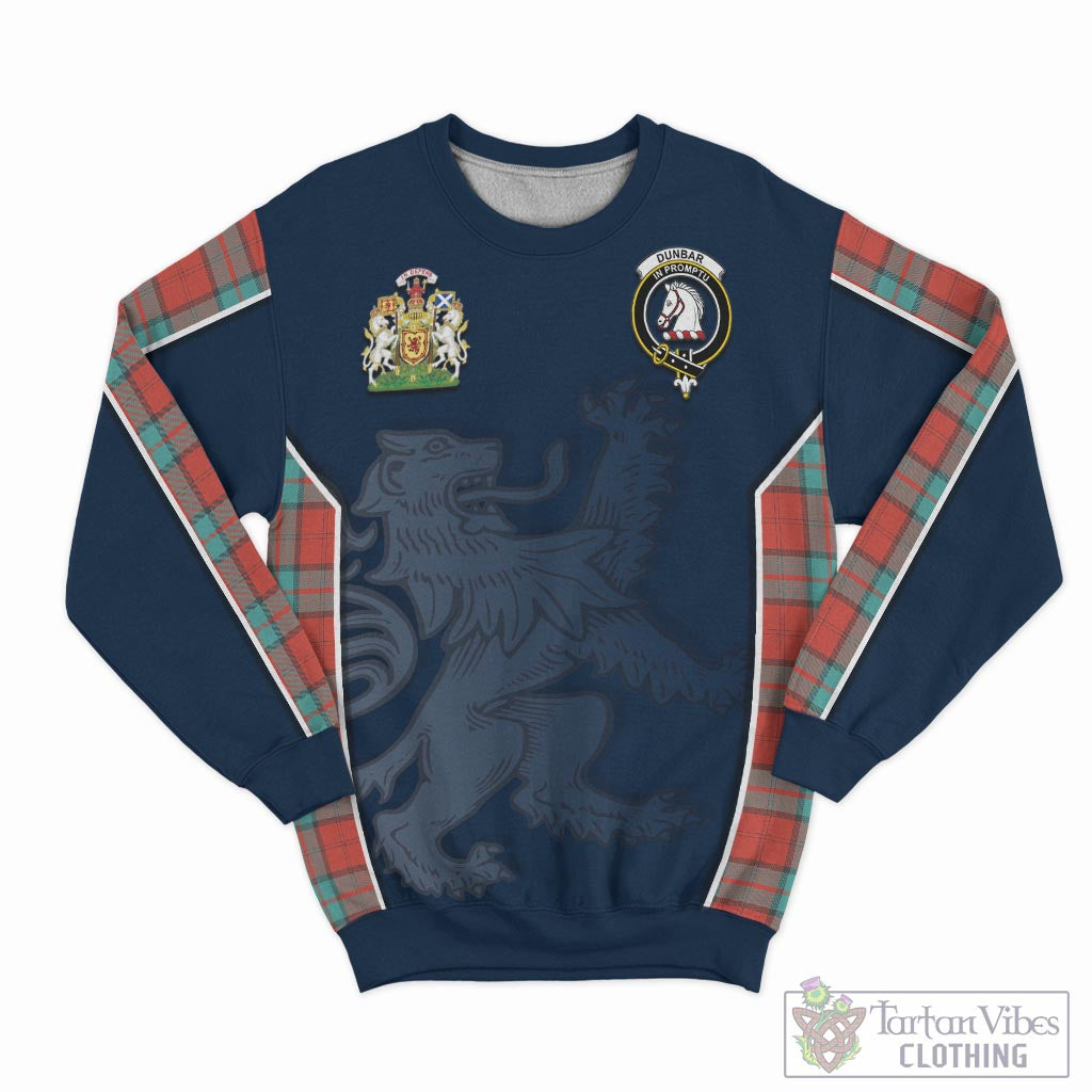 Tartan Vibes Clothing Dunbar Ancient Tartan Sweater with Family Crest and Lion Rampant Vibes Sport Style