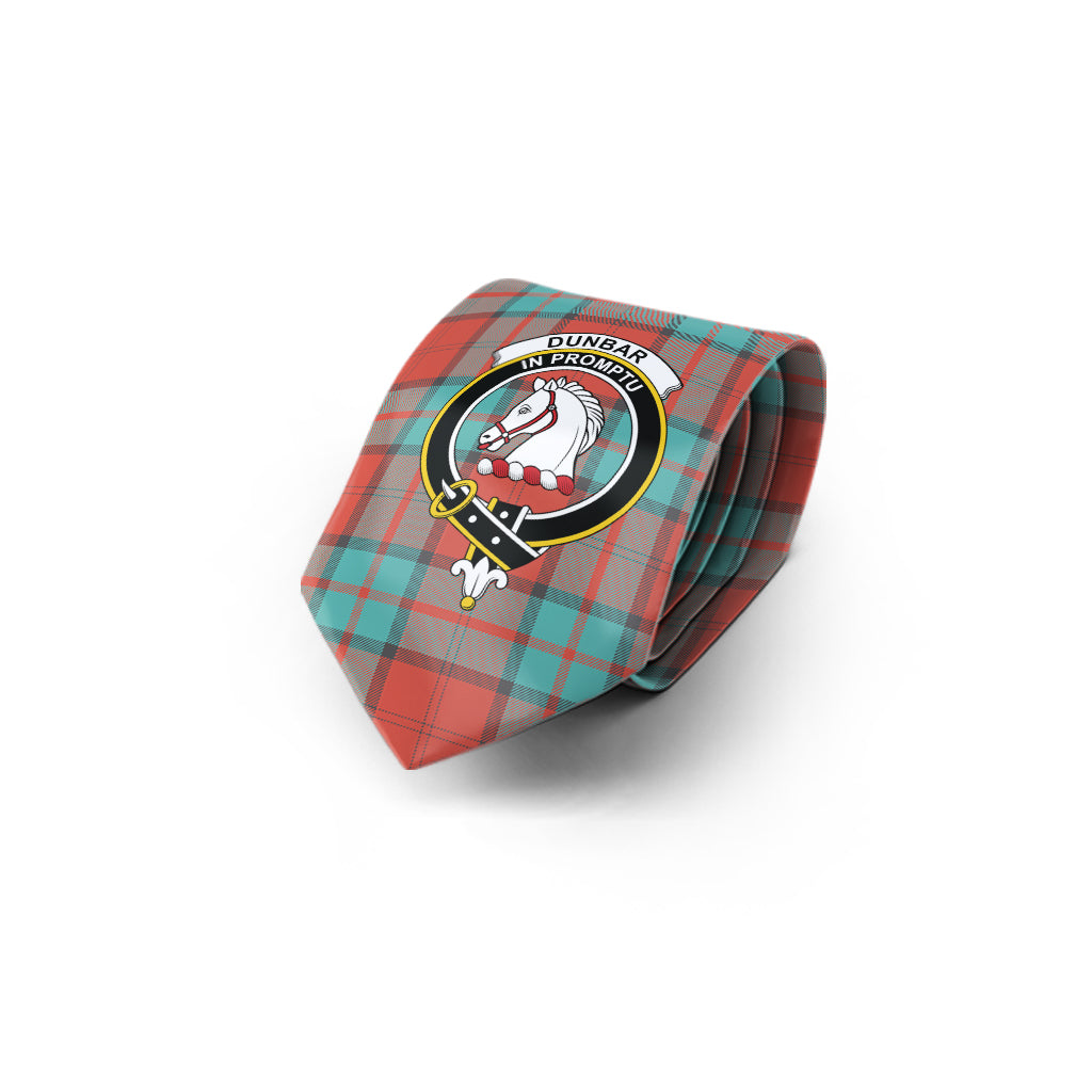 Dunbar Ancient Tartan Classic Necktie with Family Crest - Tartan Vibes Clothing