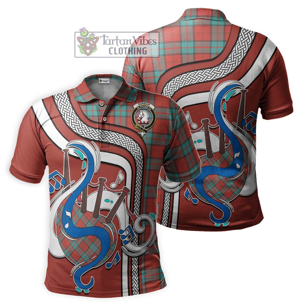 Tartan Vibes Clothing Dunbar Ancient Tartan Polo Shirt with Epic Bagpipe Style