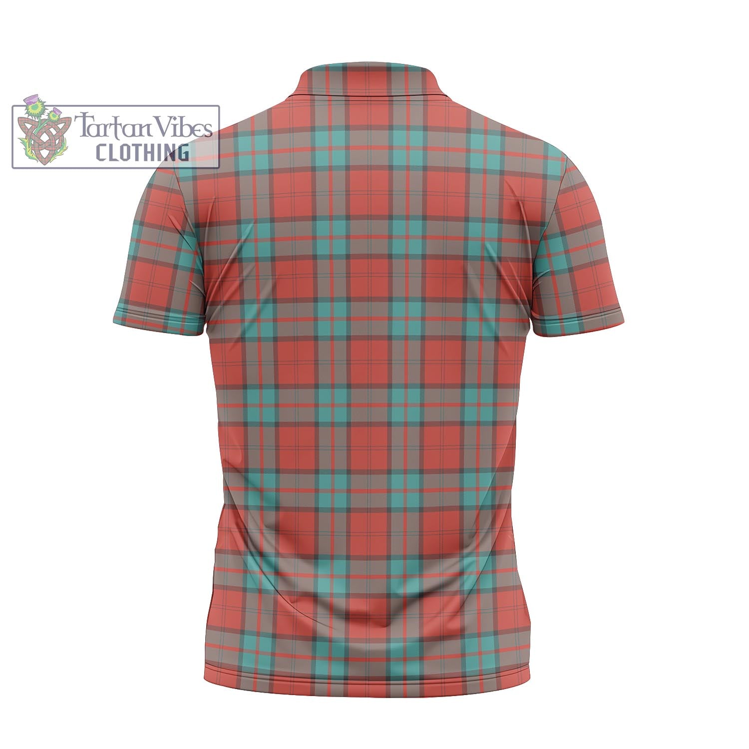 Tartan Vibes Clothing Dunbar Ancient Tartan Zipper Polo Shirt with Family Crest