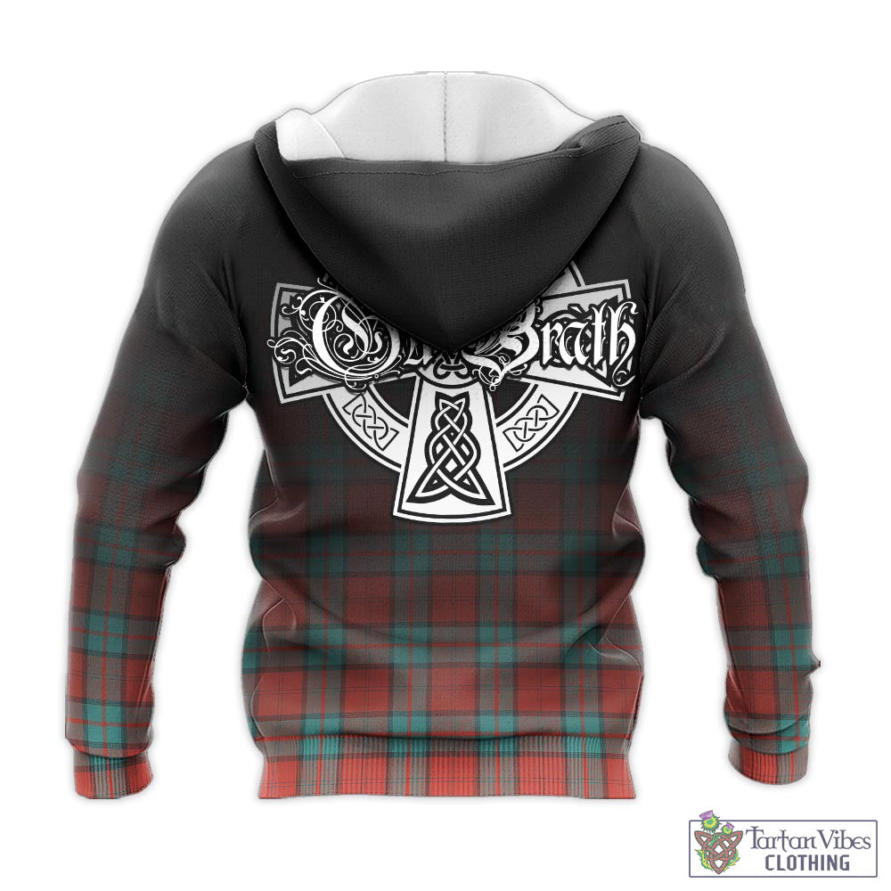 Tartan Vibes Clothing Dunbar Ancient Tartan Knitted Hoodie Featuring Alba Gu Brath Family Crest Celtic Inspired