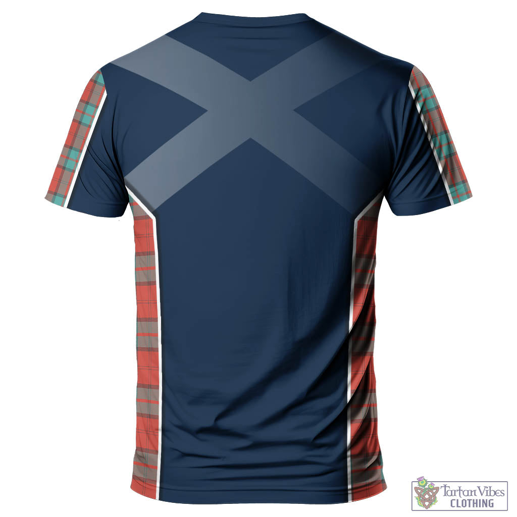 Tartan Vibes Clothing Dunbar Ancient Tartan T-Shirt with Family Crest and Scottish Thistle Vibes Sport Style