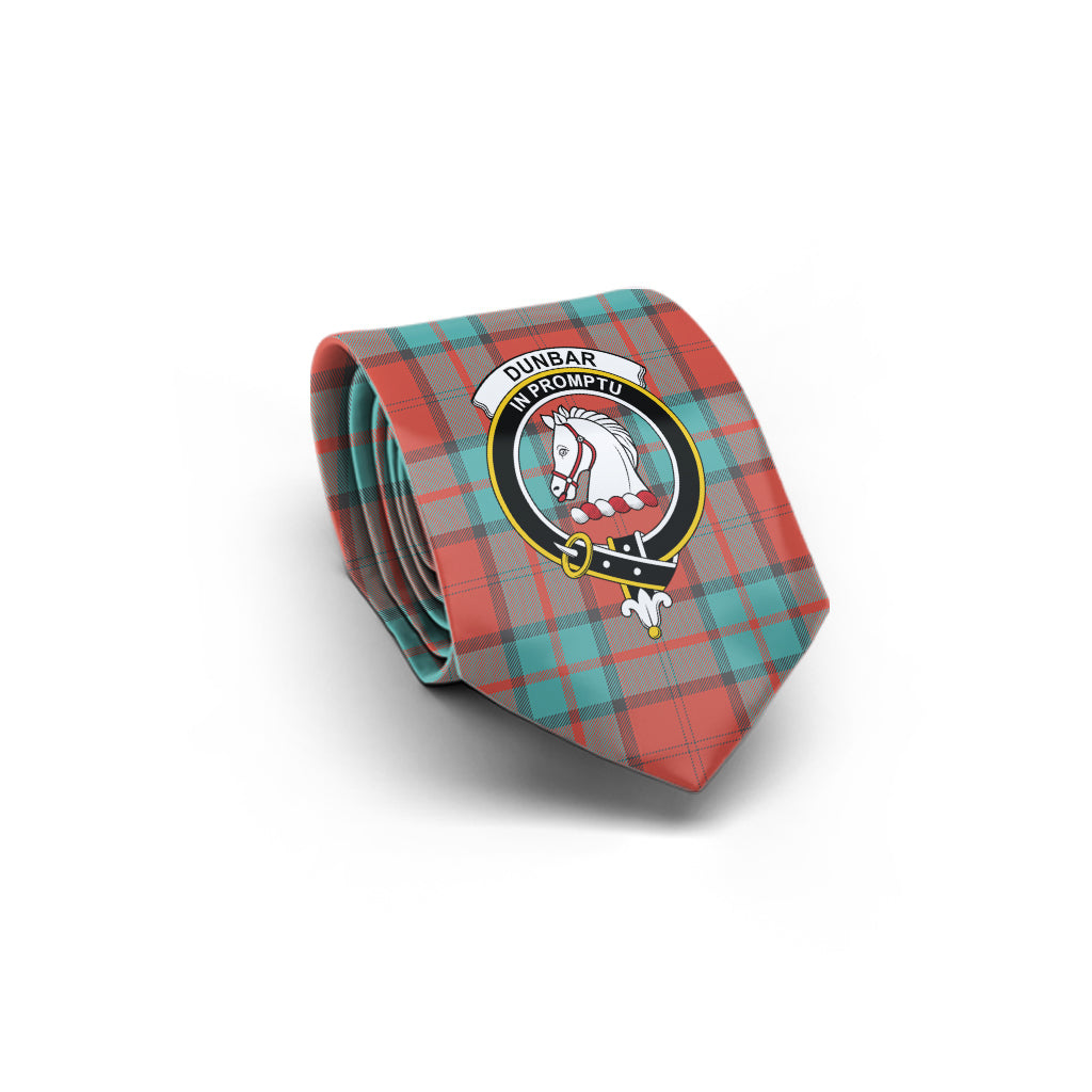 Dunbar Ancient Tartan Classic Necktie with Family Crest - Tartan Vibes Clothing