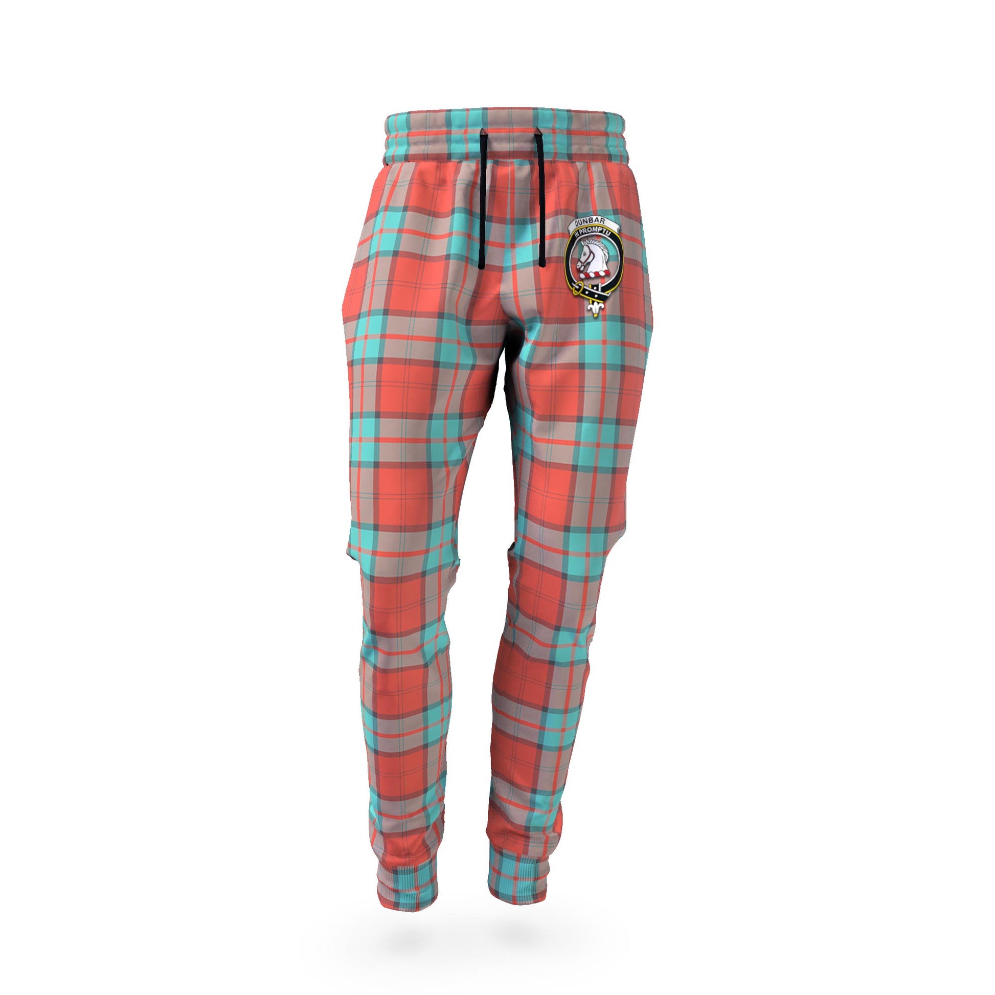 Dunbar Ancient Tartan Joggers Pants with Family Crest - Tartan Vibes Clothing