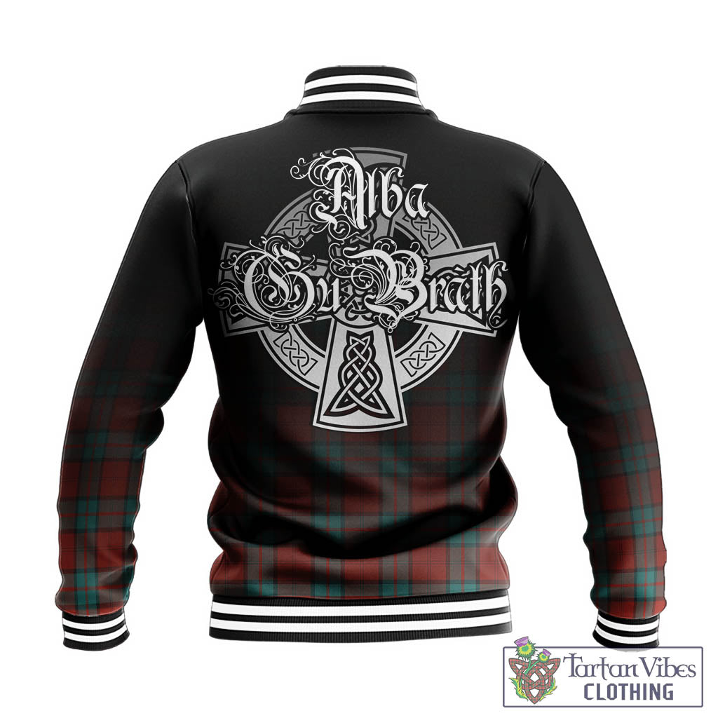 Tartan Vibes Clothing Dunbar Ancient Tartan Baseball Jacket Featuring Alba Gu Brath Family Crest Celtic Inspired