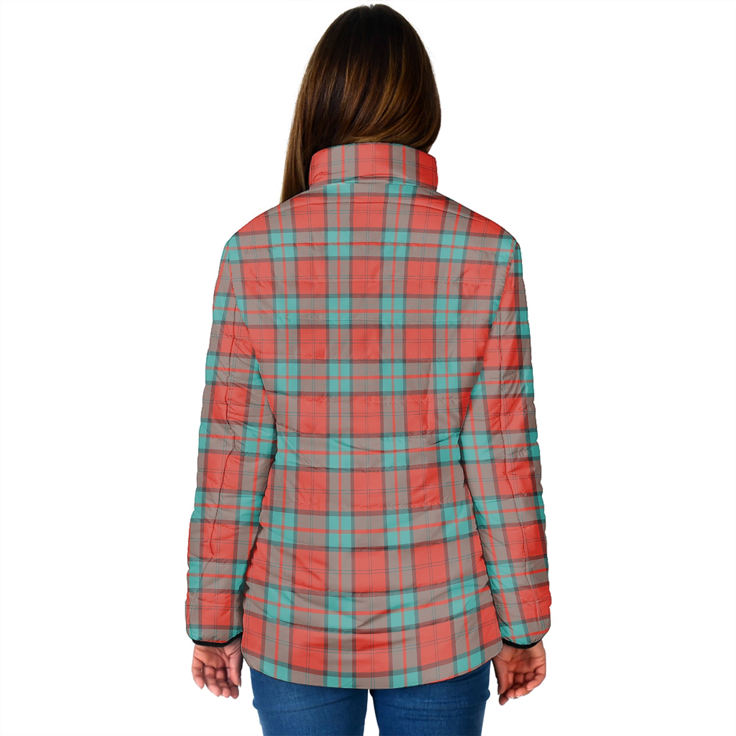 Dunbar Ancient Tartan Padded Jacket with Family Crest - Tartan Vibes Clothing