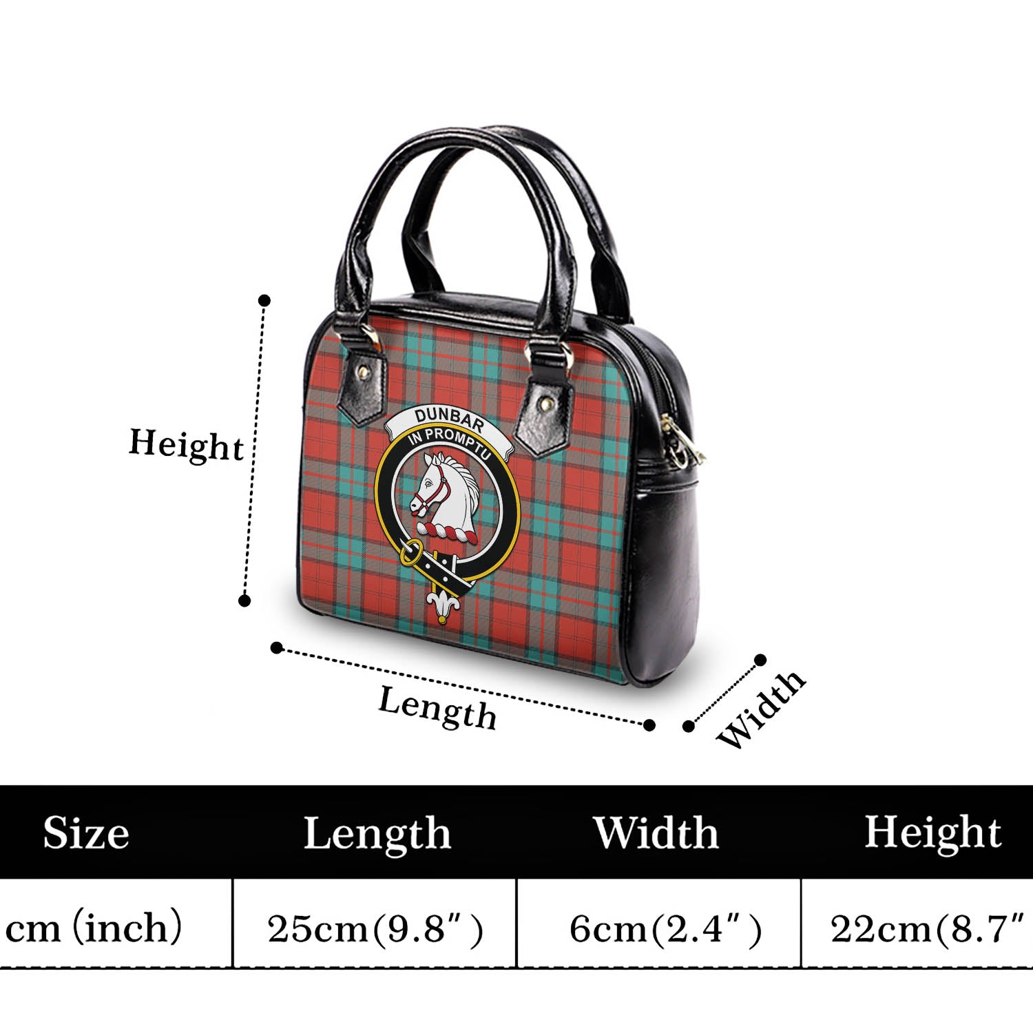 Dunbar Ancient Tartan Shoulder Handbags with Family Crest - Tartanvibesclothing