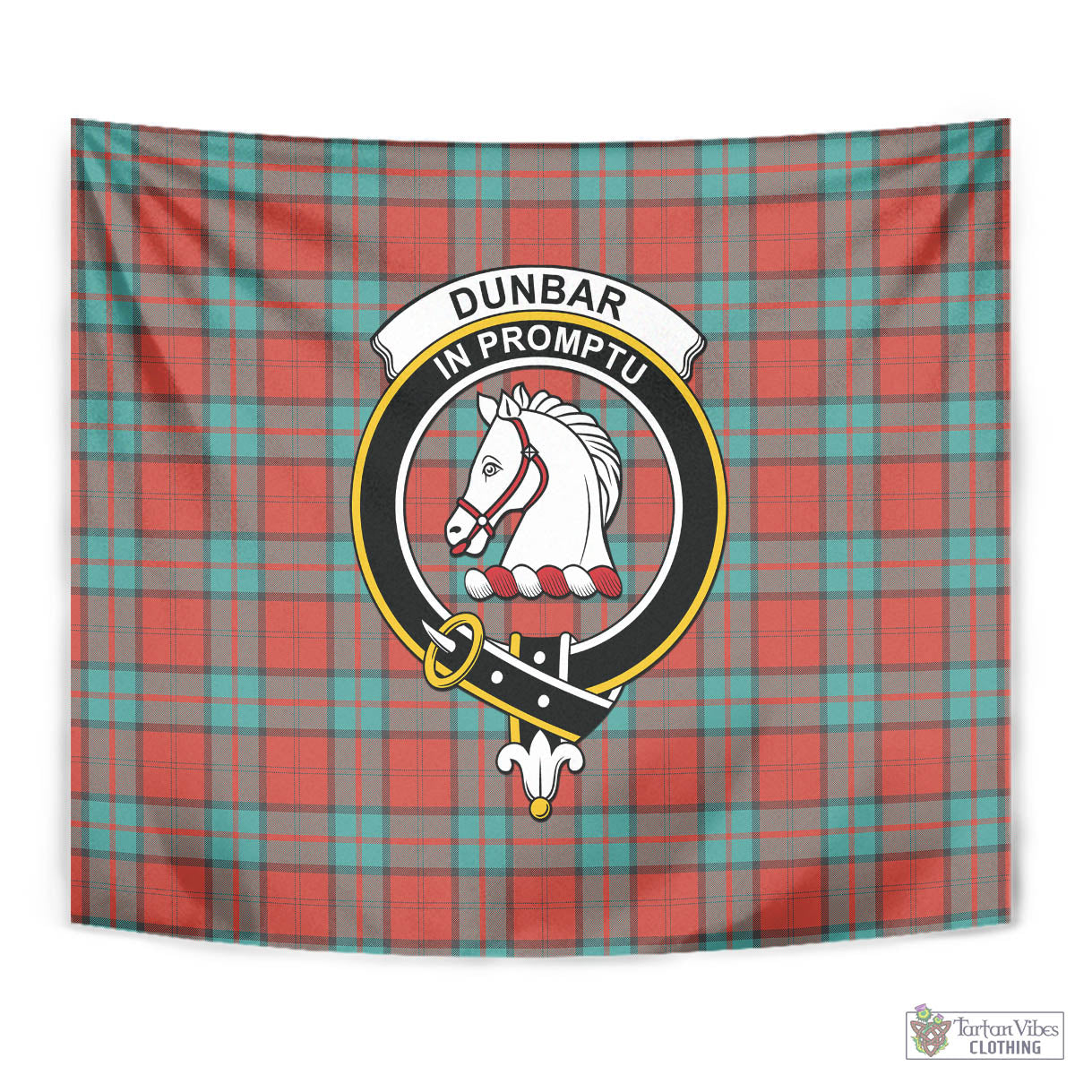 Tartan Vibes Clothing Dunbar Ancient Tartan Tapestry Wall Hanging and Home Decor for Room with Family Crest