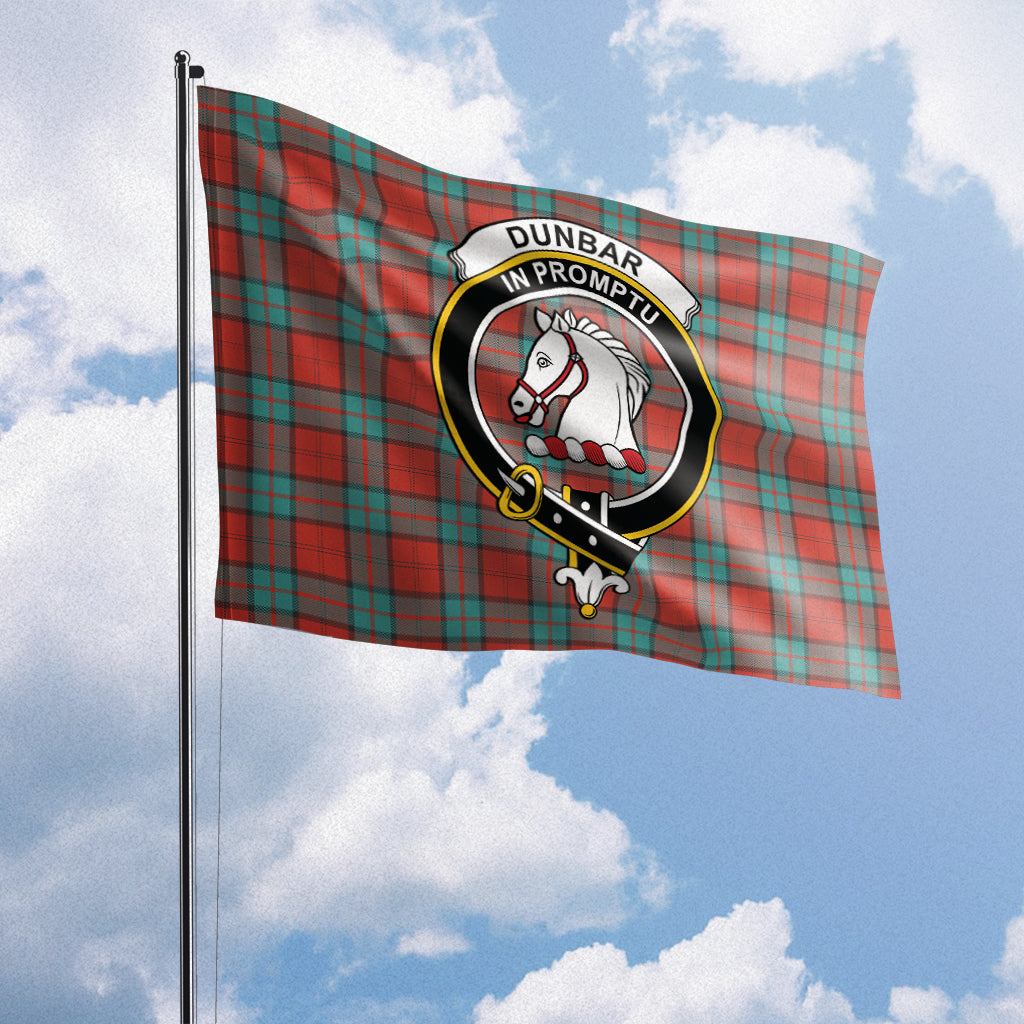 Dunbar Ancient Tartan Flag with Family Crest House Flag (Horizontal) - Tartan Vibes Clothing