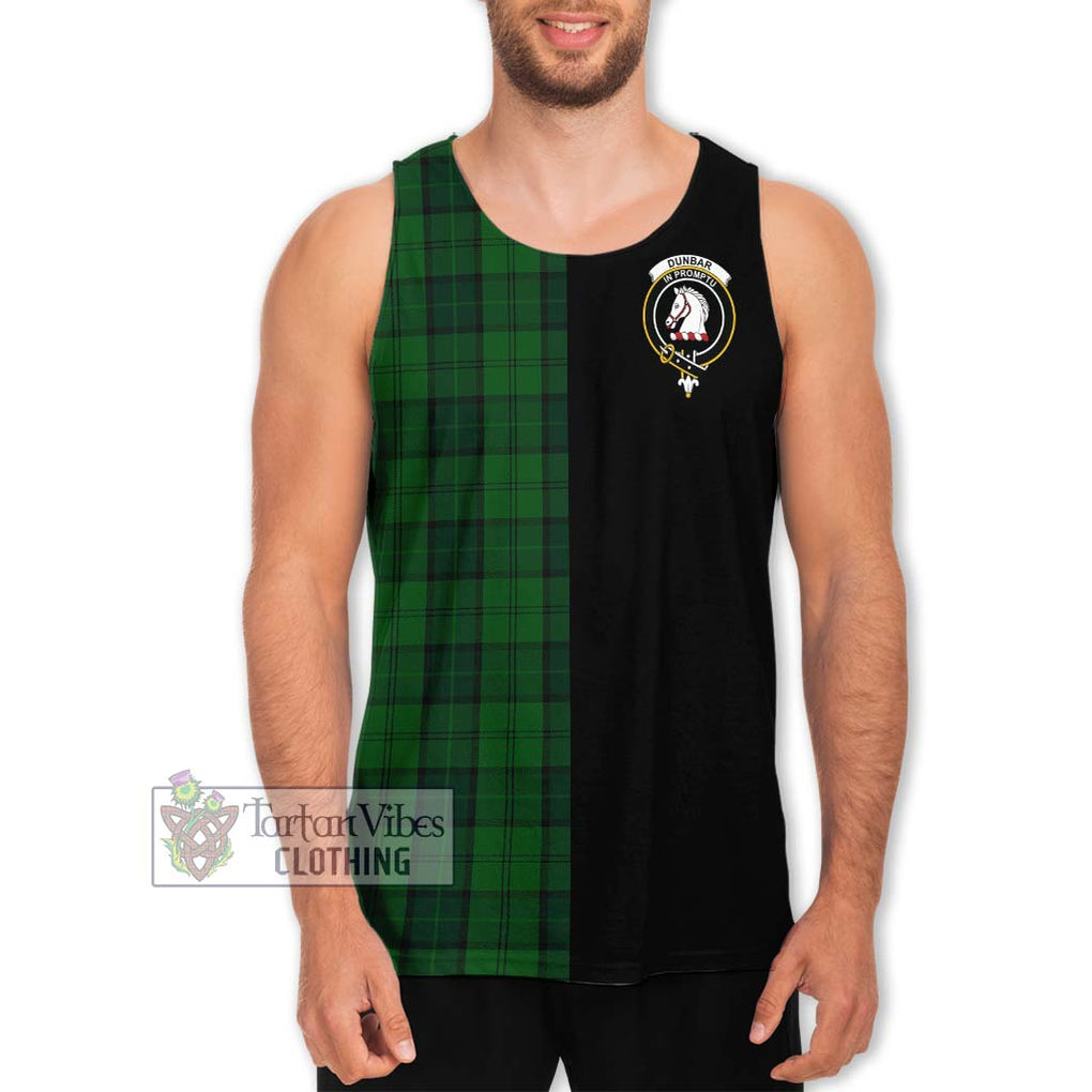 Dunbar Hunting Tartan Men's Tank Top with Family Crest and Half Of Me Style Men - Tartanvibesclothing Shop