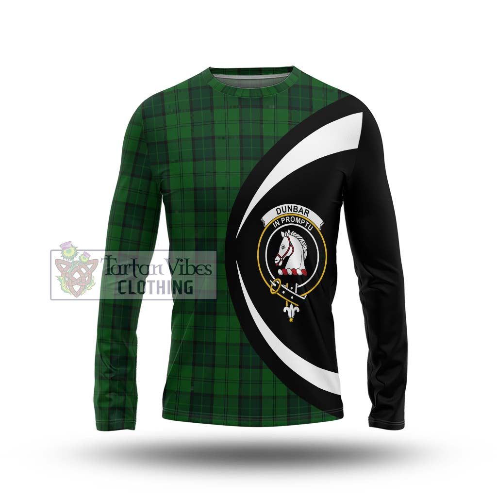 Dunbar Hunting Tartan Long Sleeve T-Shirt with Family Crest Circle Style Unisex - Tartan Vibes Clothing