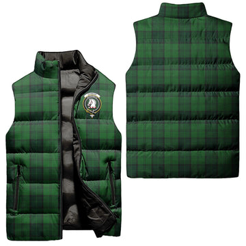 Dunbar Hunting Tartan Sleeveless Puffer Jacket with Family Crest