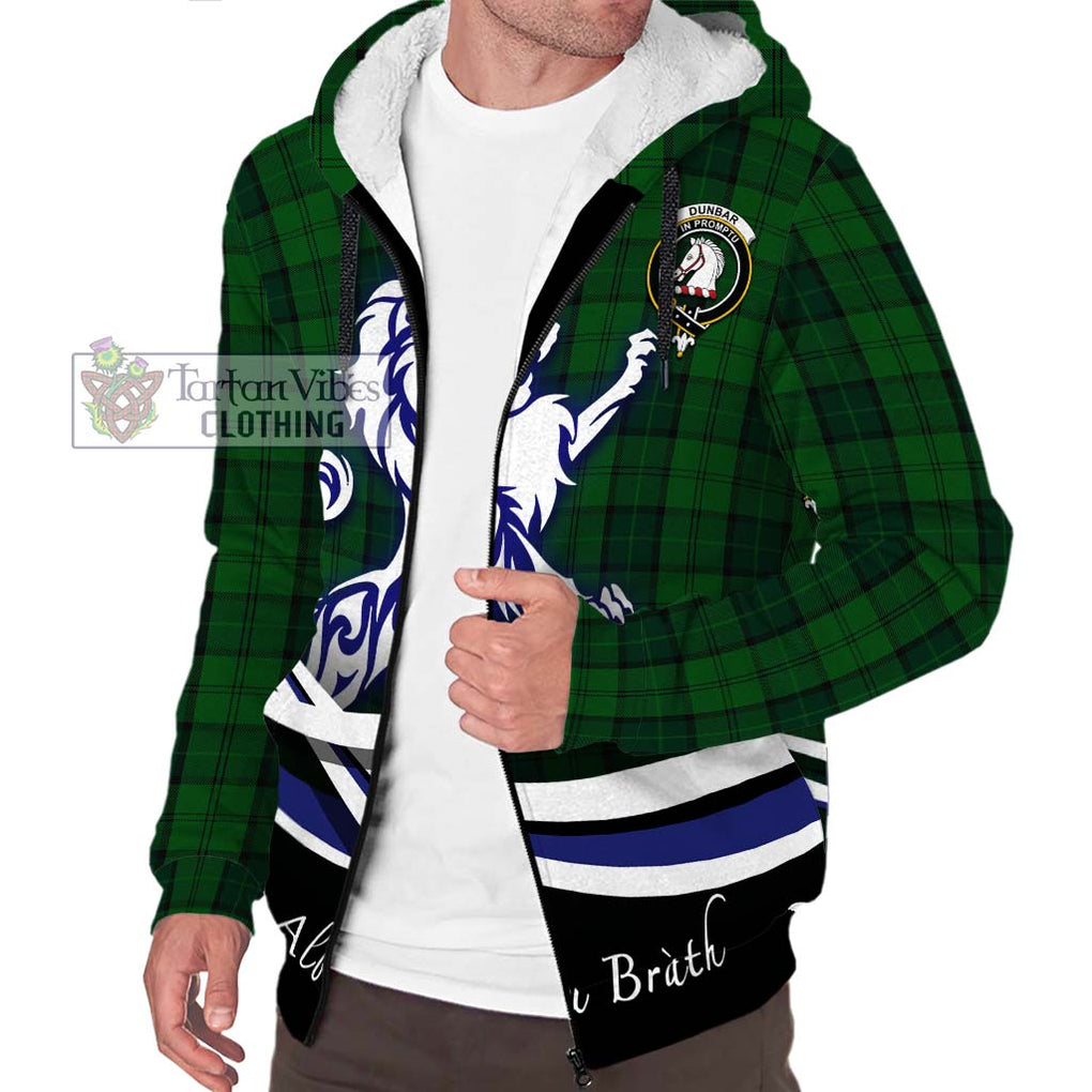 Dunbar Hunting Tartan Sherpa Hoodie with Alba Gu Brath Regal Lion Emblem Unisex S - Tartanvibesclothing Shop