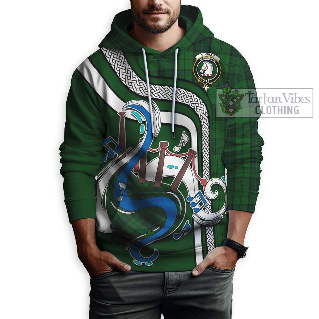 Dunbar Hunting Tartan Hoodie with Epic Bagpipe Style Zip Hoodie - Tartanvibesclothing Shop