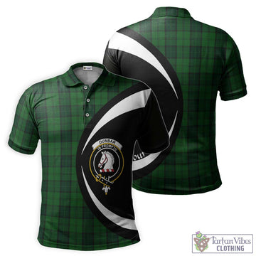 Dunbar Hunting Tartan Men's Polo Shirt with Family Crest Circle Style