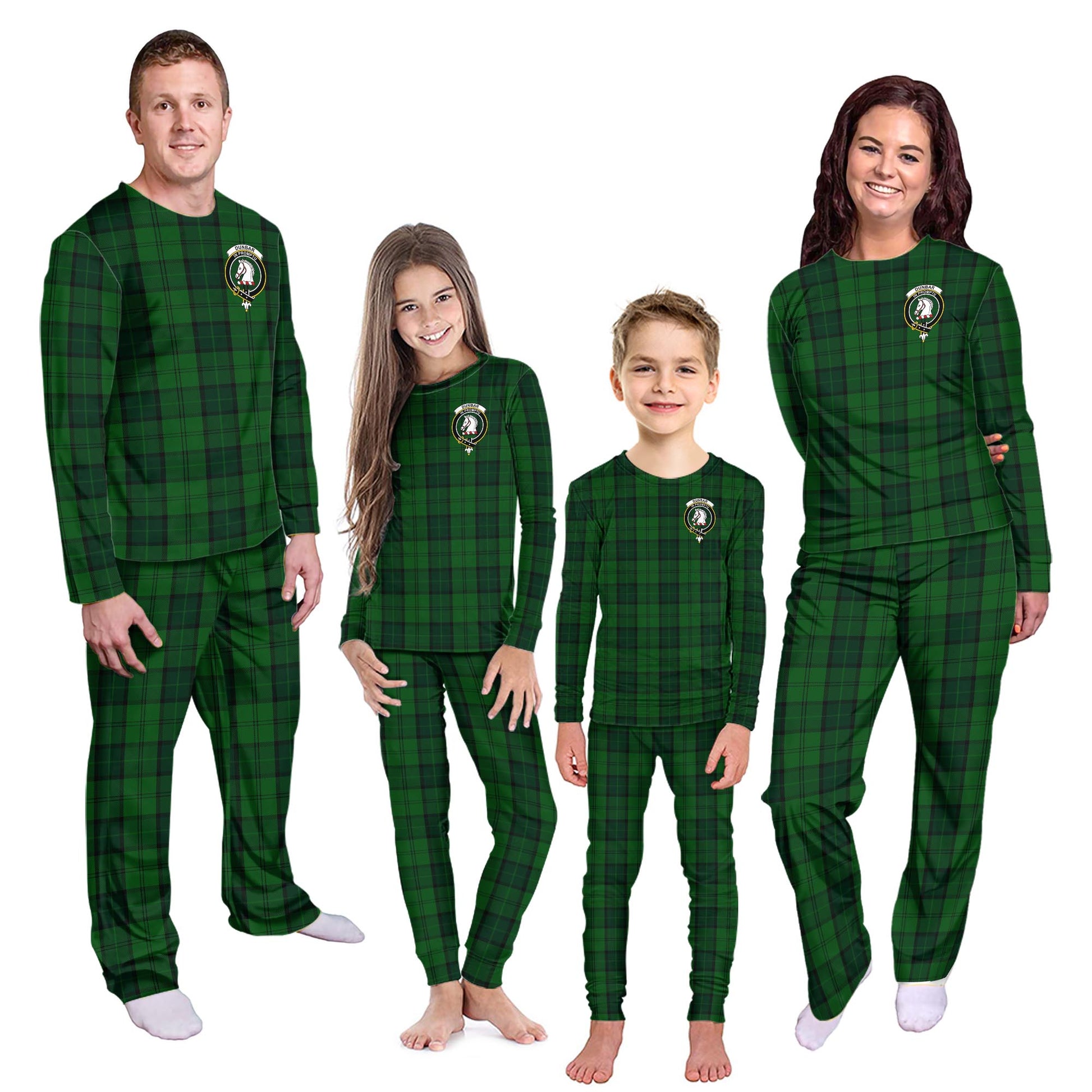 Dunbar Hunting Tartan Pajamas Family Set with Family Crest Kid - Tartan Vibes Clothing