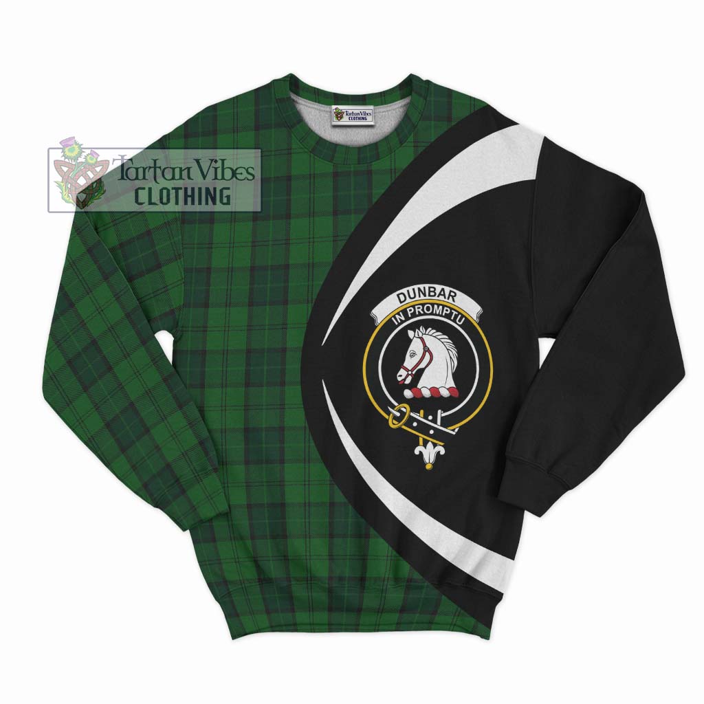 Dunbar Hunting Tartan Sweatshirt with Family Crest Circle Style Unisex - Tartan Vibes Clothing