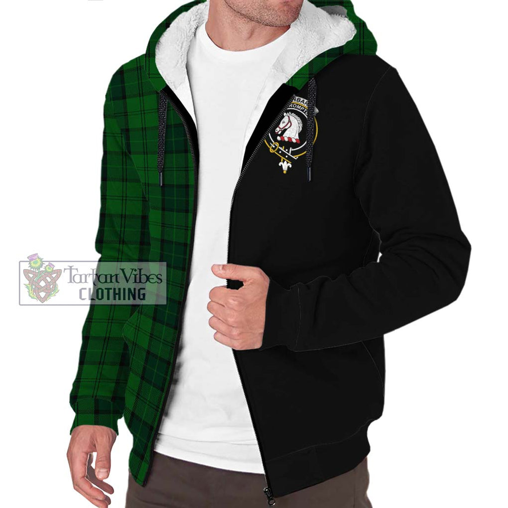 Dunbar Hunting Tartan Sherpa Hoodie with Family Crest and Half Of Me Style Unisex S - Tartanvibesclothing Shop