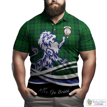 Dunbar Hunting Tartan Polo Shirt with Alba Gu Brath Regal Lion Emblem