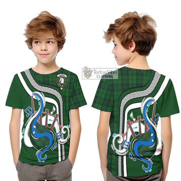 Dunbar Hunting Tartan Kid T-Shirt with Epic Bagpipe Style